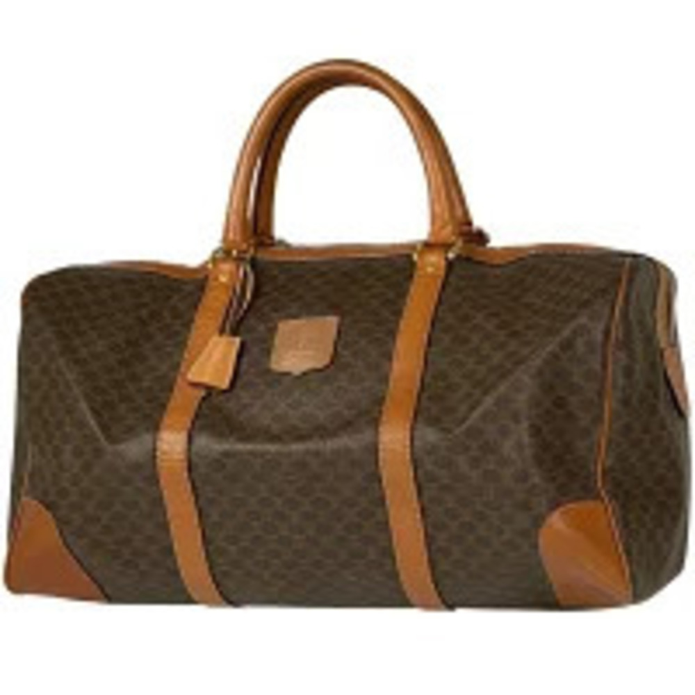 Celine Macadam Boston bag handbag canvas brown
